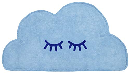 Livone Hochwertiger Babyteppich aus Baumwolle waschbar Kinderzimmer Kinderteppich Wolke in hell blau...