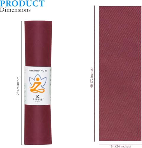 Image of Yoga Mat for Women & Men | High Density TPE Yoga Mat with 6mm Cushion | Non-Toxic, Sweat-Resistant & Double Sided Anti-Slip Exercise Mat | Lightweight & Portable with Carry Bag (Maroon)
