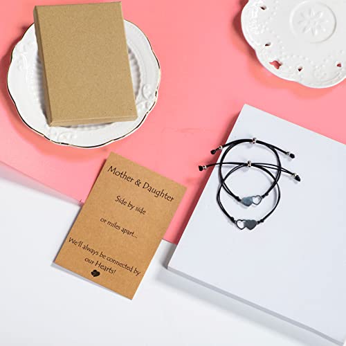 RAYSTAR Mother Daughter Bracelets Set for 2/3/4 Mothers Day Gifts for Mom from Daughter Mommy and Me Matching Wish Bracelets3