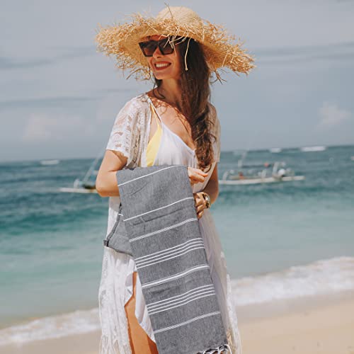 Cacala, Asciugamani Pure Series, Cotone, Black, 95...