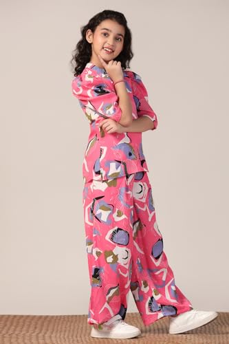 Image of Fashion Dream Girl's Cotton Blend Printed Clothing Set|Casual Wear|Two-Piece Set|Coordinate Outfit for Girl