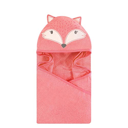 Image of Hudson Baby Unisex Baby Cotton Animal Face Hooded Towel, Miss Fox, One Size
