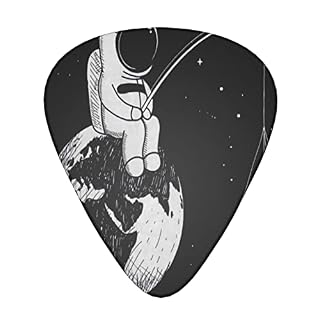 Astronaut Fishing Planet Lot de 12 médiators pour guitare basse électrique et acoustique - Les Beatles, Paul McCartney, John Lennon, RIngo Starr, George Harrison