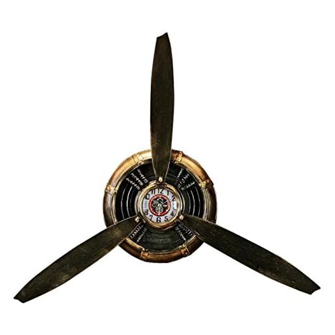 Huaxingda Reloj de Pared de hélice de avión Vintage Cover