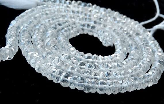 Cristal de quartz véritable en rondelle facettée pour réparer et personnaliser vos bijoux