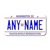 TEAMLOGO Personalized Washington DC License Plate - Sizes for Kid's Bikes, Cars, Trucks, Cart, Key Rings Version 1 (3 X 6 Aluminum License Plate)