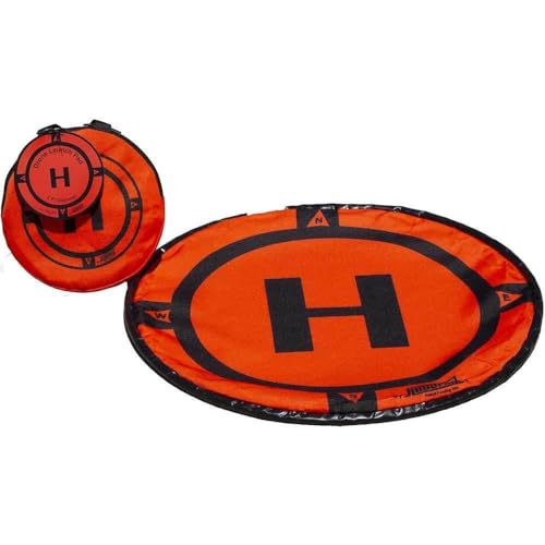 Hoodman 2 Foot Weighted UAV Drone Landing Pad - fits Mini 4 Pro, mini 3 pro, mavic and spark - Durable, No Stakes Required, collapses to 1/3 of deployed size