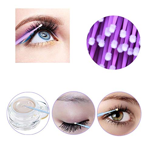 JZK 400x Kunststoff Microbrush Einweg Microbürsten Wimpernbuerste für Augen Bilden, Reinigung Und Wimpernverlängerung