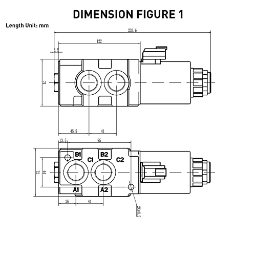 INPANOLS Hydraulic Solenoid Diverter Valve, 18 GPM DC 24V Hydraulic Solenoid Selector, MAX