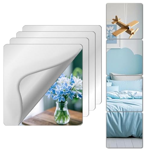 Unbreakable Mirror Tiles 4PCS 10x10 Inch