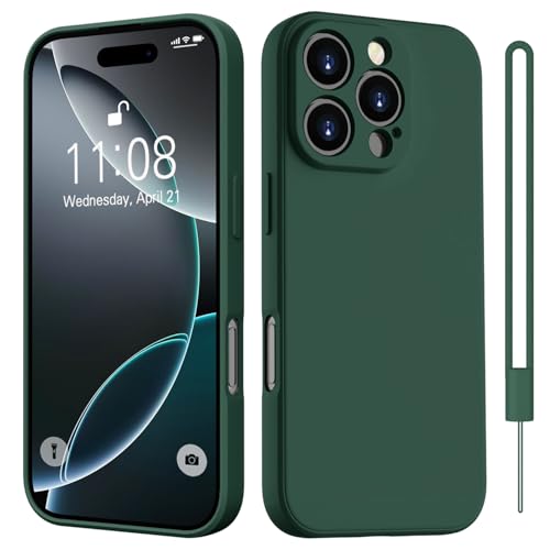 Coque silicone iPhone 16 Pro Max fine antichoc avec lanière de transport