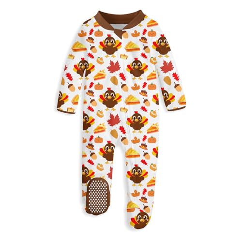 Image of UNIFACO Baby Girls Boys Footed Pajamas One-Piece Sleeper Snug Fit Sleep and Play Zip Front Footie Romper 0-12 Month