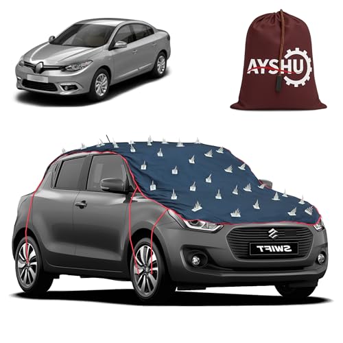 Image of AYSHU Water-Resistant Spike Car Cover for Renault Fluence (2014-2017) - Protects from Dogs, Monkeys, Dust, Sunlight & UV - Full Roof Universal Fit