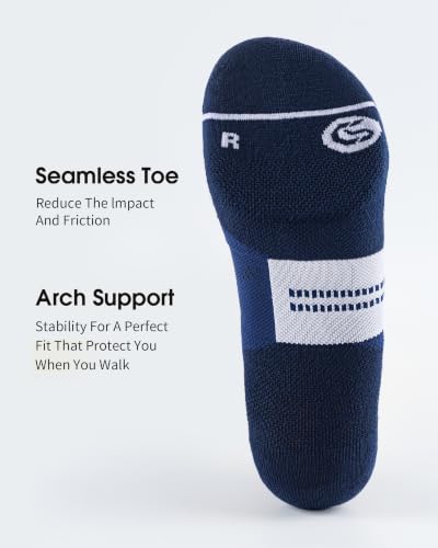 Image of CS CELERSPORT Men's Ankle Running Socks with Cushion, Arch Support Low Cut Athletic Tab Socks for Men Women 6 Pack