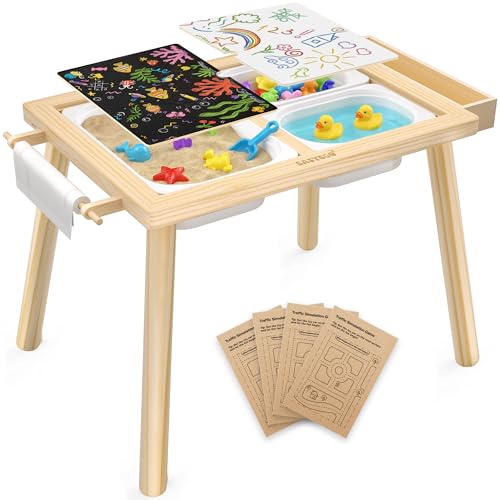 Easyego Wooden Sensory Table – Multifunctional Sand &...