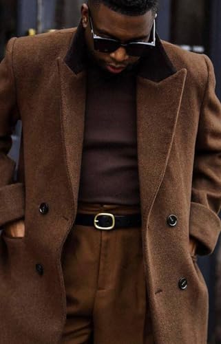 Boy's Double Breasted Full Length Trench Coat Casual Notch Lapel Long Jacket Peacoat Dresscoat Wool Blend Winter4