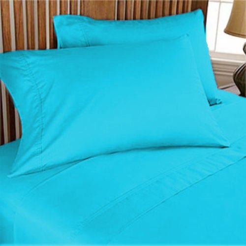 2 piezas de fundas de almohada de algodón egipcio macizo 600 TC King 50 x 90 cm y color turquesa