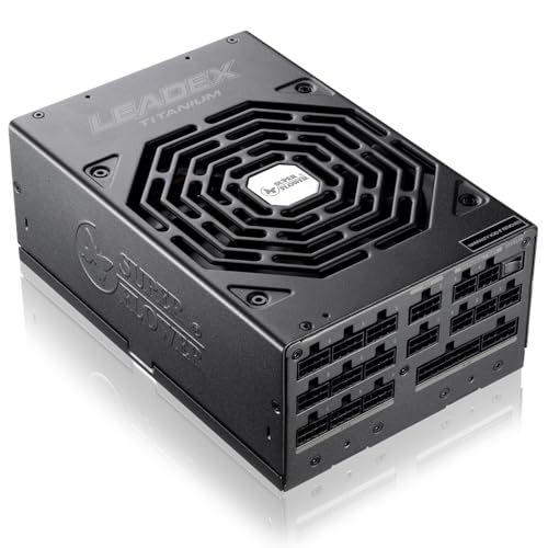 Super Flower Leadex Titanium 1600W 80+ Titanium, ATX 3.1, W/12V-2x6(2x8pin - 16pin Native Cables)*2, 10 Years Warranty, ECO Mode, Full Modular, Dual Ball Bearing Fan, SF-1600F14HT ATX 3.1