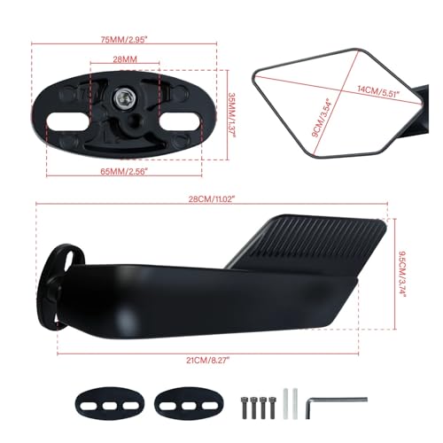 Espejo retrovisor lateral para Yamaha YZF R6 R1 que elimina los ángulos muertos 7