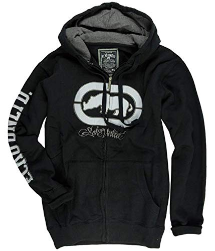 Ecko Unltd. Mens Cross Country Full Zip Hoodie Sweatshirt, Black, X-Small