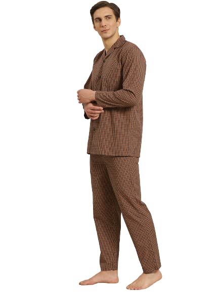 Image of SOJANYA (Since 1958 Men's Cotton Checked Nightsuit Set