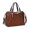 Fossil Women's Jacqueline Eco-Leather Satchel Purse Handbag, Brown (Model: ZB1501200)