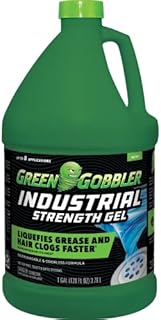 Green Gobbler Industrial Strength Grease and Hair Drain Clog Remover | Drain Cleaner Gel | Safe for Pipes, Toilets, Sinks, Tubs, Drains & Septic Systems | 1 Gallon