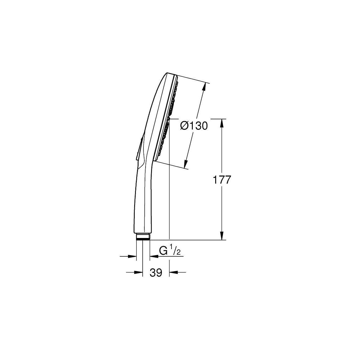 GROHE Alcachofa de ducha (Perilla de 3 chorros) Supersteel 26574DC0