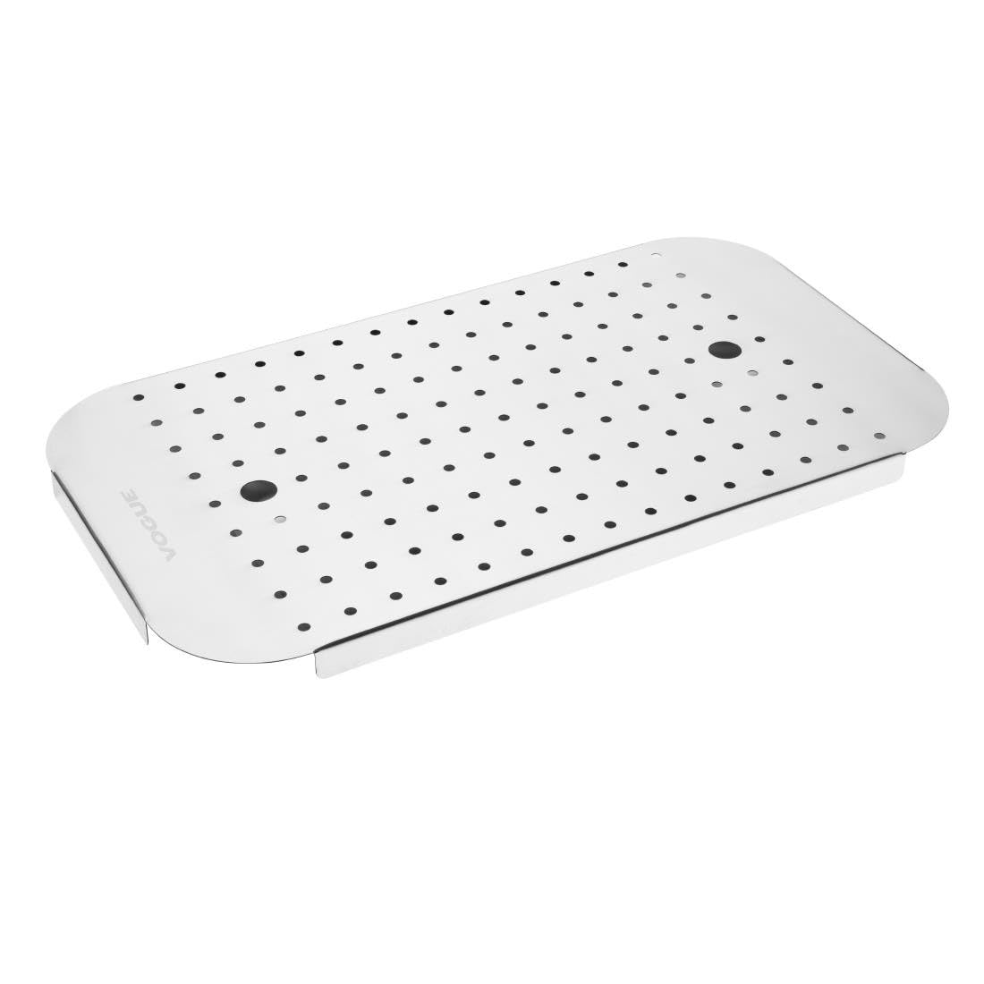 Vogue Stainless Steel Heavy Duty GN Drainer Tray for GN 1/1 - Helps Maintain Food Fresher, Dishwasher Safe FU266
