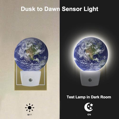 Image of Blue Earth Planet Night Light for Boys Girls Night Lights Plug into Wall for Boys Girls, Plug-in Nightlight 0.5W LED Lighting for Stairway Hallway Bedroom