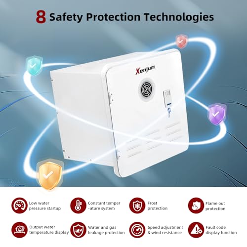 RV Tankless Water Heater 65,000 BTU - Propane Instant Hot Water Heater for RV/Camper Van with Showerhead Kit, 12V On-Demand System, Dual Water Outlet & Remote Controller (65,000 BTU)