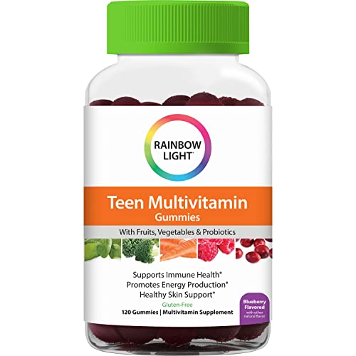 Rainbow Light Multivitamin Gummies For Teens, Vitamin C, Zinc, & B Complex, Supports Healthy Skin And A Strong Immune System, Gluten Free, Vegetarian, Fruit Punch, 120 Gummies #TOP5