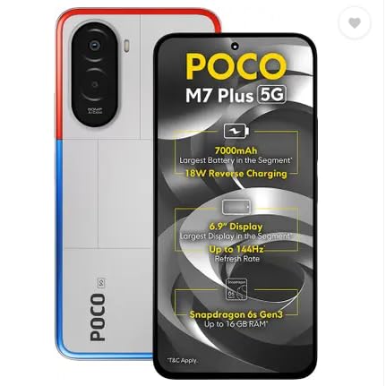 POCO M7 Plus 5G, Chrome Silver (4GB, 128GB)