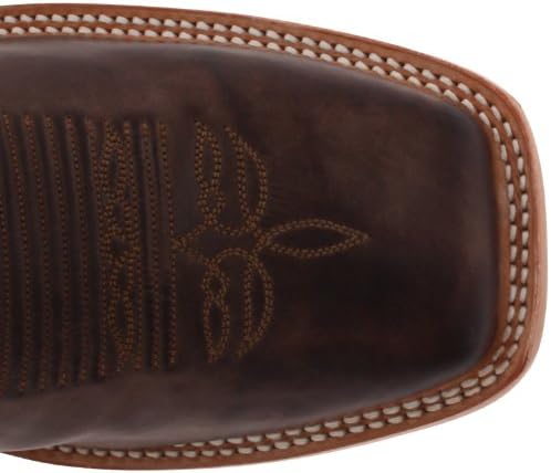 Justin Boots Men's U.S.A. Bent Rail Collection 11" Boot Wide Square Double Stitch Toe Leather Outsole,Chocolate Burnished "America" Cow/Ivory Tumbled Cowhide,8 EE US | Image 4
