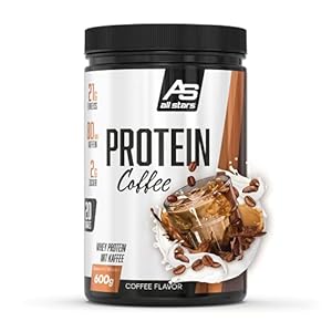 All Stars Protein Coffee, Coffee Flavor, 600 g voor 20 porties, Whey Protein met koffie – lekker en romig, veelzijdig genieten als shake, proteïne-koffie, om te bakken, in porridge of muesli