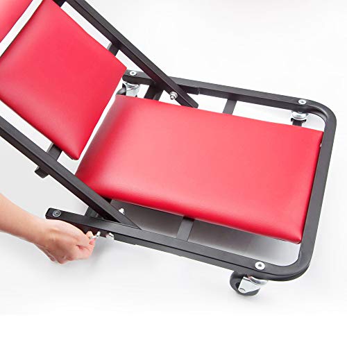 Wintools 41" Foldable Heavy Duty Z Creeper Seat Rolling Chair Mechanics Garage 2 In 1 Work Bench #TOP3