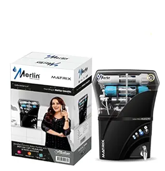 Merlin Matrix Black RO + UV + UF + Alkaline + Taste Adjuster Water Purifier, 12L