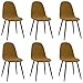 vidaXL Sedie da Pranzo 6 pz Marroni in Velluto