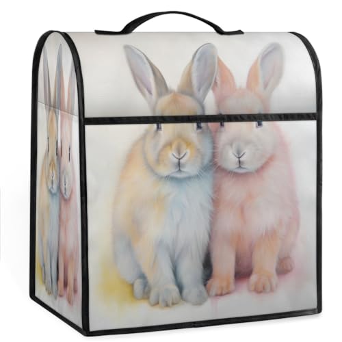 Coffee Maker Cover Cute Hand Painted Rabbit Kitchen Appliance Covers Small Appliance Covers Blender Cover Juicer Cover Dust Covers for Kitchen Appliances with Top Handle and Pockets,Washable,C610