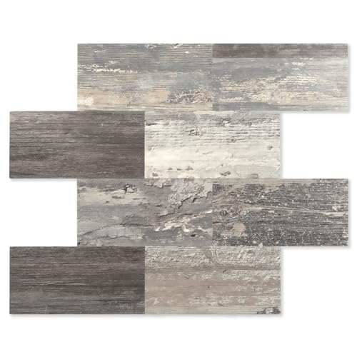 OYASIMI 20 Sheets Wood Grain PVC Subway Tiles Peel and