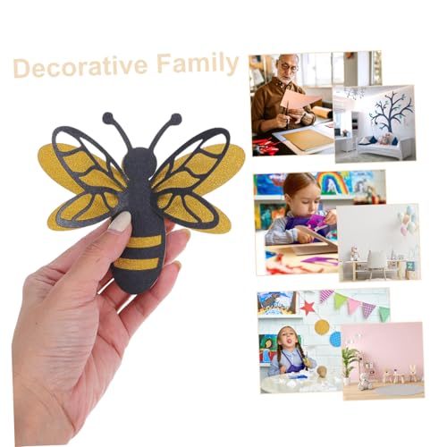 Pegatinas 3D Abejas en Papel Perlado Doble Capa Pack 12 miniatura 3