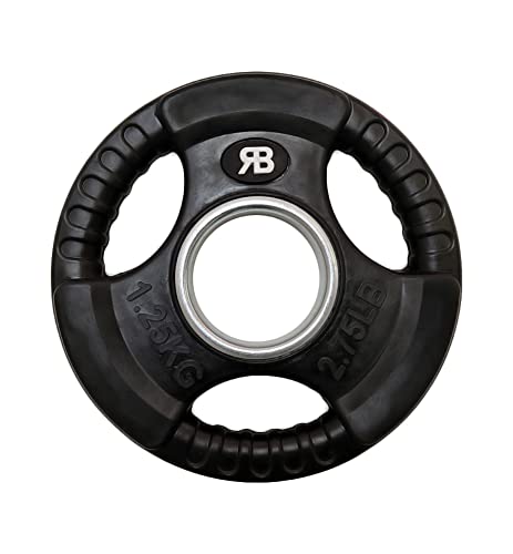 Olympic Weight Plate Tri Grip Disc Rubber Coated Cast Iron Weights Plate Set Solid Lifting Plates 3 Handles Portable Vinyl for Deadlift Barbells Dumbbell Bars Strength Training Home Gym Fitness Workout 2.5kg, 5kg, 10kg, 15kg, 20kg Single & Set - Image 3