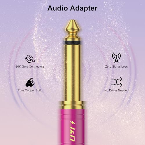 Adaptador de audio RCA a 1/4 pulg. 4 piezas miniatura 5