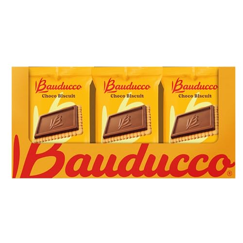 Image of Bauducco Choco Biscuit Cookies - Crispy Chocolate-Covered Biscuits, Individually Wrapped for Snacking, Dessert, and Lunch Boxes, 22.8 oz (Pack of 18, 4 Cookies per Pack)