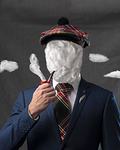 Image of Scottish Tam O' Shanter Hat Tartan Bonnet Pom Pom Wool Flat Cap One Size