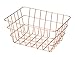 WENKO Badkorb Viana Kupfer, glamouröser Aufbewahrungskorb im angesagten Metall-Look in Kupfer, offenes Drahtdesign, hält Kosmetik, Bürste, Handtücher, etc. griffbereit, aus Metall, 18 x 25 x 12 cm