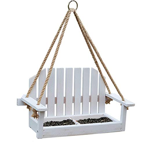 Bird Feeder Weatherproof Swing Bird Feeder House Traditional Wooden Design Hanging Decoration Bird Table Free Standing Easy Cleaning Refills Bird Feeder For Outdoors for Backyard, Garden & Window Sill