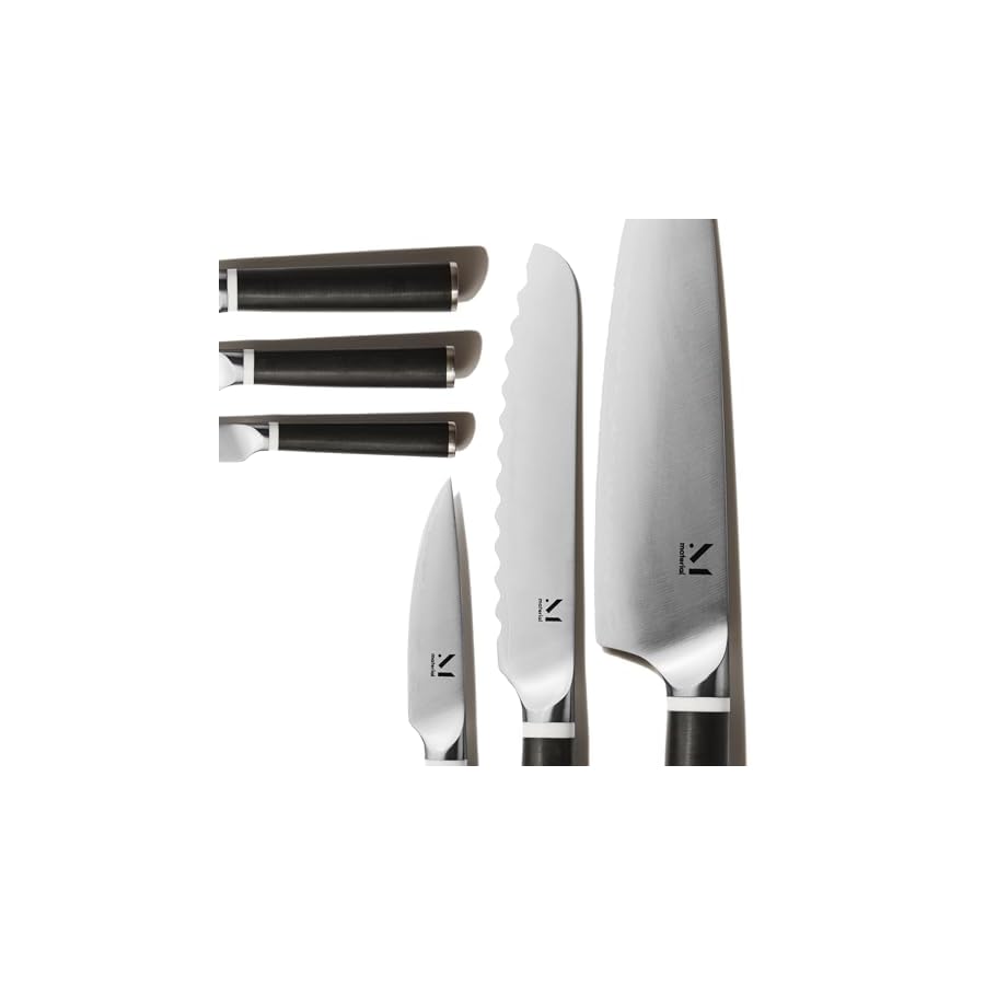 Material-Knife-Trio-Carbon-Stainless-Steel-Japanese-3-piece-set-Chef-Knife-Serrated-Knife-Paring-Knife-Razor-Sharp-Strong-Blade-Almost-Black Material Knife Trio, Carbon Stainless Steel Japanese 3 piece set Chef Knife, Serrated Knife, Paring Knife, Razor-Sharp Strong Blade, Almost Black