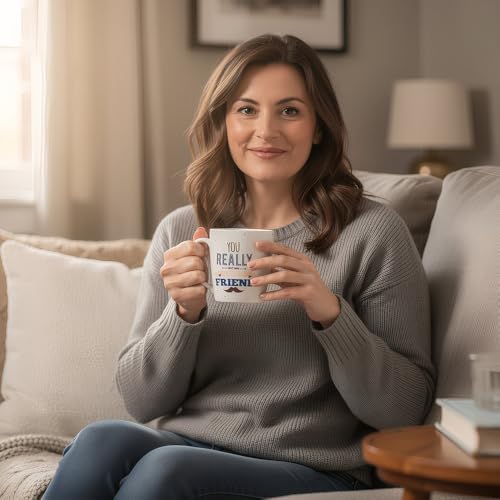 Image of UPC Milk Mug Set of 2 Elegant Design | Large Capacity Mugs for Home, Kitchen & Gifting (Really Friend-Blue)