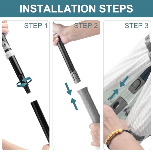 Image of KeFanta Self-Wringing Twist Mops for Floor Cleaning, Microfiber Floor mop with 57 inch Long Handle, Cotton Wet Mop for Hardwood Tile Kitchen Bathroom Patio Garage Commercial Household